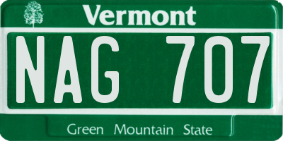 VT license plate NAG707
