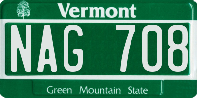 VT license plate NAG708