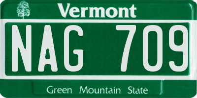VT license plate NAG709