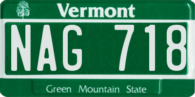 VT license plate NAG718
