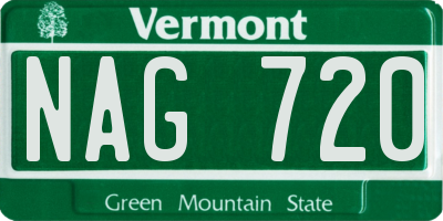 VT license plate NAG720