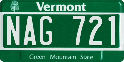 VT license plate NAG721