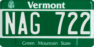 VT license plate NAG722