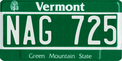 VT license plate NAG725