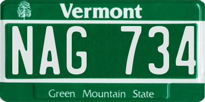 VT license plate NAG734