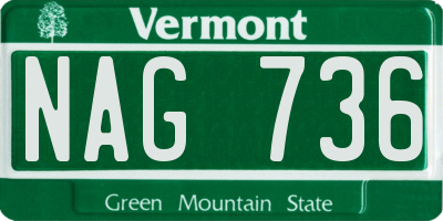 VT license plate NAG736