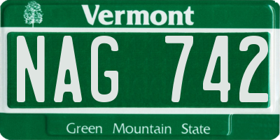 VT license plate NAG742