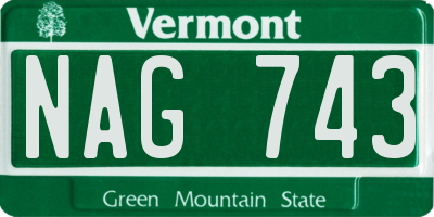 VT license plate NAG743