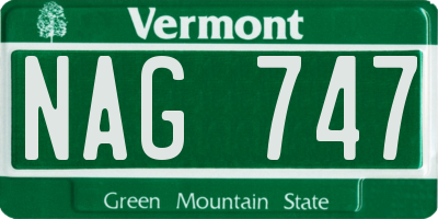 VT license plate NAG747