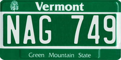 VT license plate NAG749