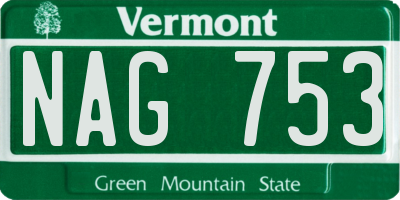 VT license plate NAG753