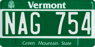 VT license plate NAG754