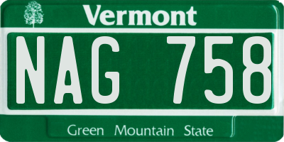 VT license plate NAG758