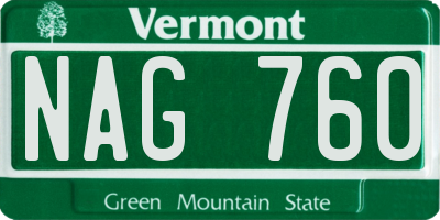 VT license plate NAG760