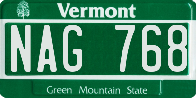 VT license plate NAG768