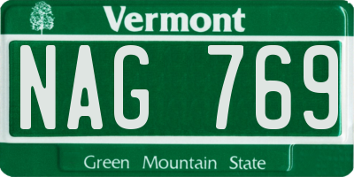 VT license plate NAG769
