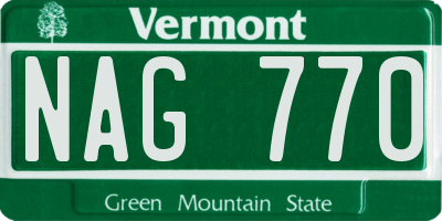 VT license plate NAG770