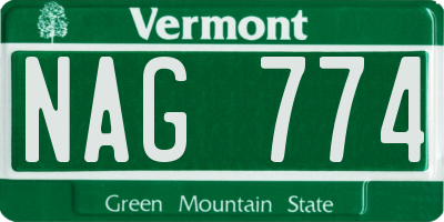 VT license plate NAG774