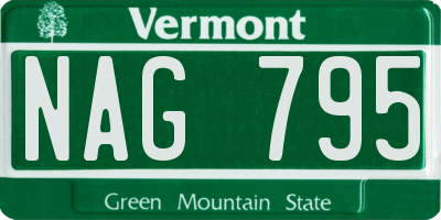 VT license plate NAG795