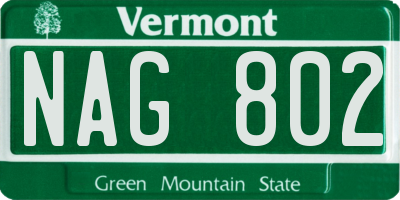 VT license plate NAG802