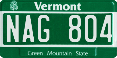 VT license plate NAG804