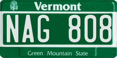 VT license plate NAG808