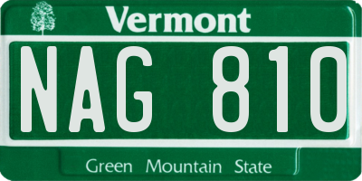 VT license plate NAG810