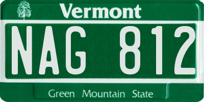 VT license plate NAG812
