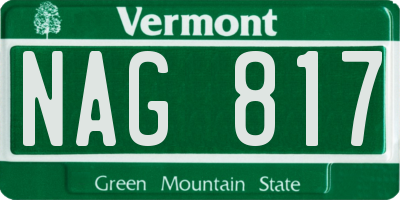VT license plate NAG817