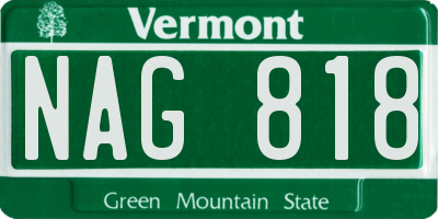 VT license plate NAG818