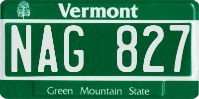 VT license plate NAG827