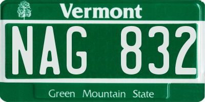 VT license plate NAG832