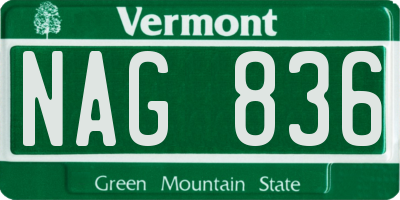 VT license plate NAG836
