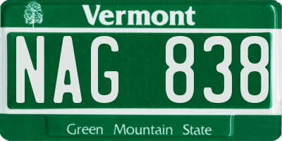 VT license plate NAG838