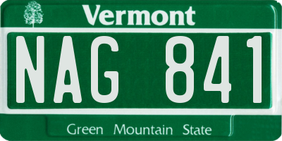 VT license plate NAG841