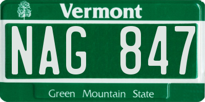 VT license plate NAG847