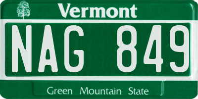 VT license plate NAG849