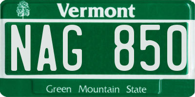 VT license plate NAG850