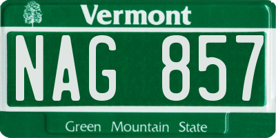 VT license plate NAG857