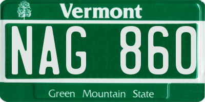 VT license plate NAG860