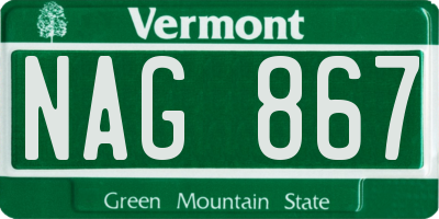 VT license plate NAG867