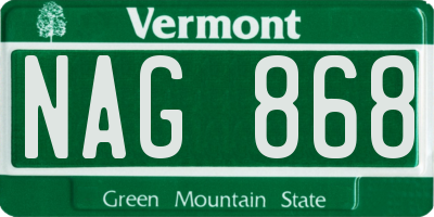 VT license plate NAG868