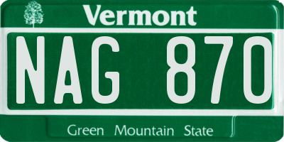 VT license plate NAG870