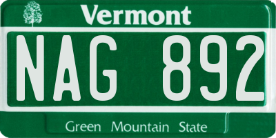 VT license plate NAG892