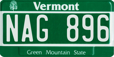 VT license plate NAG896
