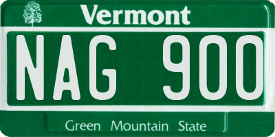 VT license plate NAG900