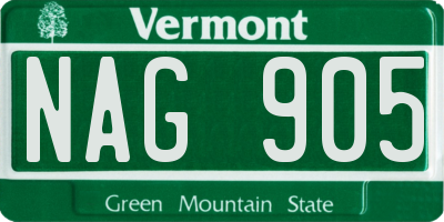 VT license plate NAG905