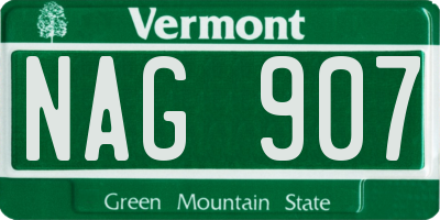 VT license plate NAG907