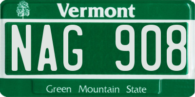 VT license plate NAG908