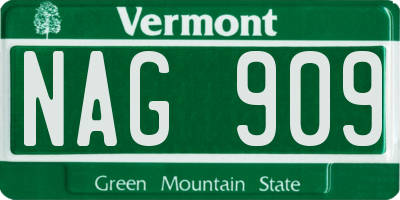 VT license plate NAG909